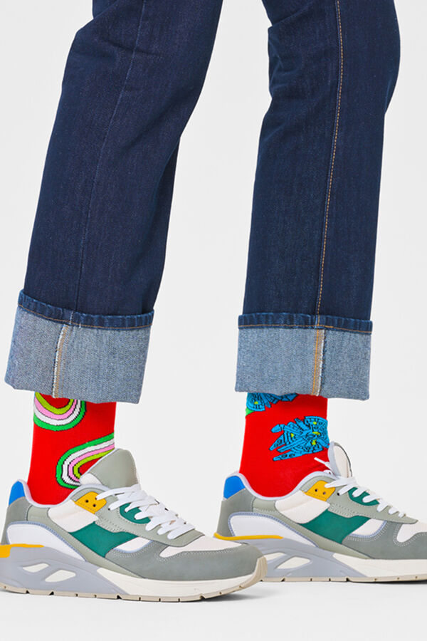 Happy Socks Star Wars Millennium Falcon Socks red