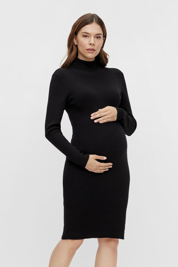Mamalicious Vestido midi em malha para maternity preto