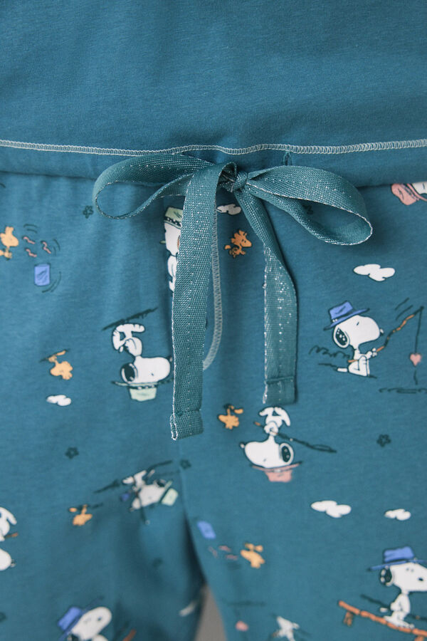 Womensecret Pijama comprido 100% algodão Snoopy verde