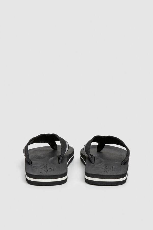 Pepe Jeans Striped two-tone fabric strap sandals black