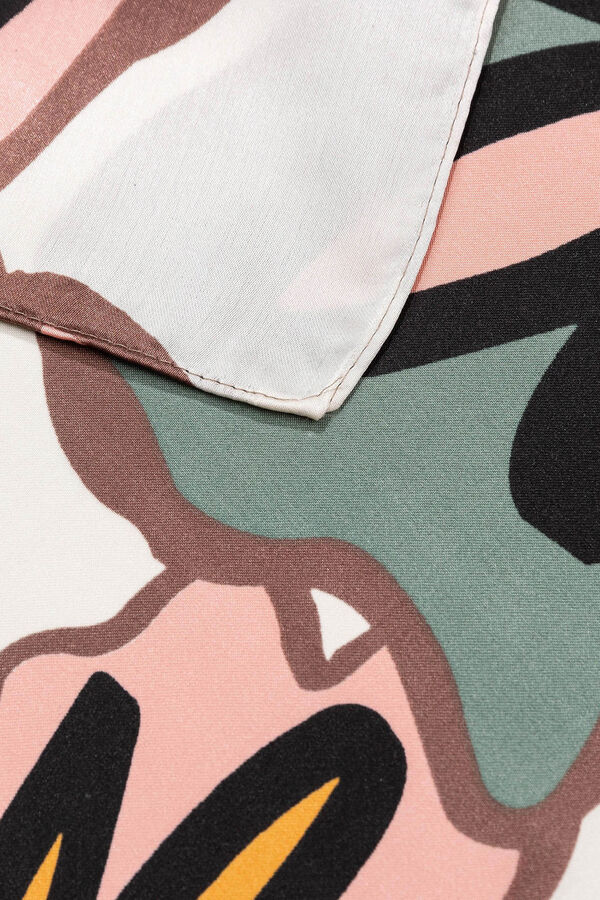 Vilanova Len&ccedil;o acetinado estampado cru