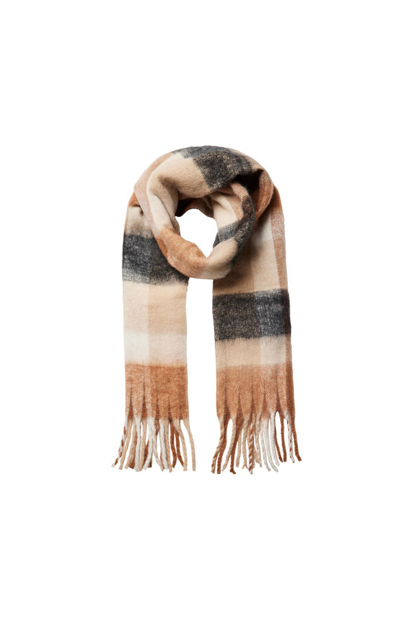 Pieces Long fringed scarf Gr&uuml;n