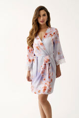 Promise Bata kimono corta lencero floral morado/lila