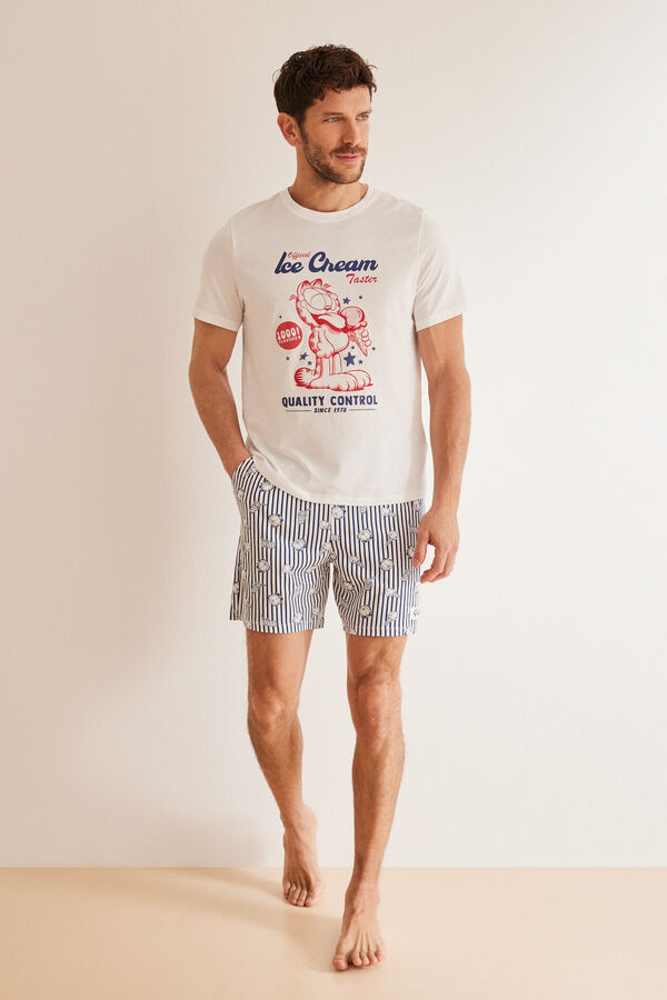 Womensecret Men's short pyjamas, 100% cotton, Donald Duck beige