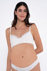 Ohma! Sujetador lactancia canalé estampado blanco