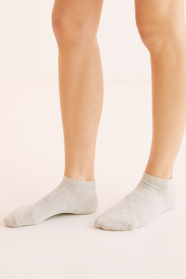 Womensecret Grey cotton ankle socks grey