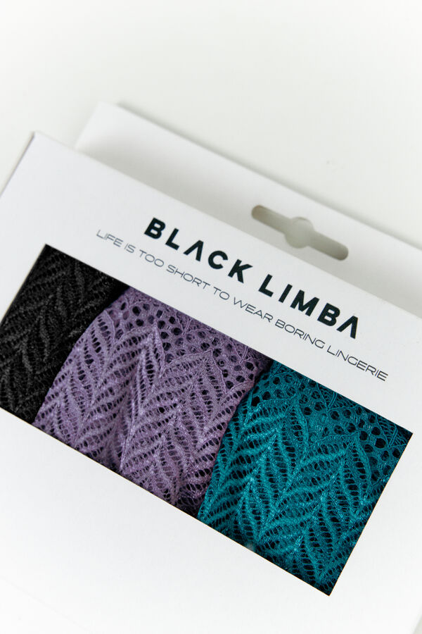 Black Limba Pack 3 tangas encaje multicolor