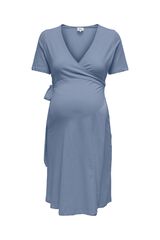 Only Maternity Maternity wrap dress blue