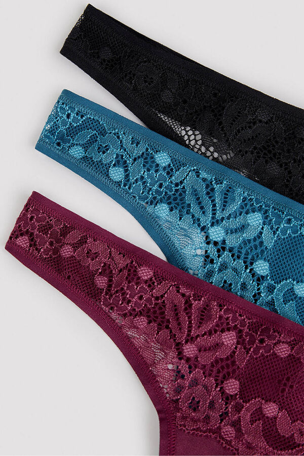 Penti Pack de tres braguitas tangas estampado