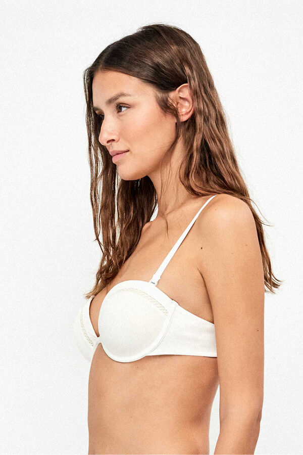 Gisela Top bikini bandeau escote pronunciado marfil