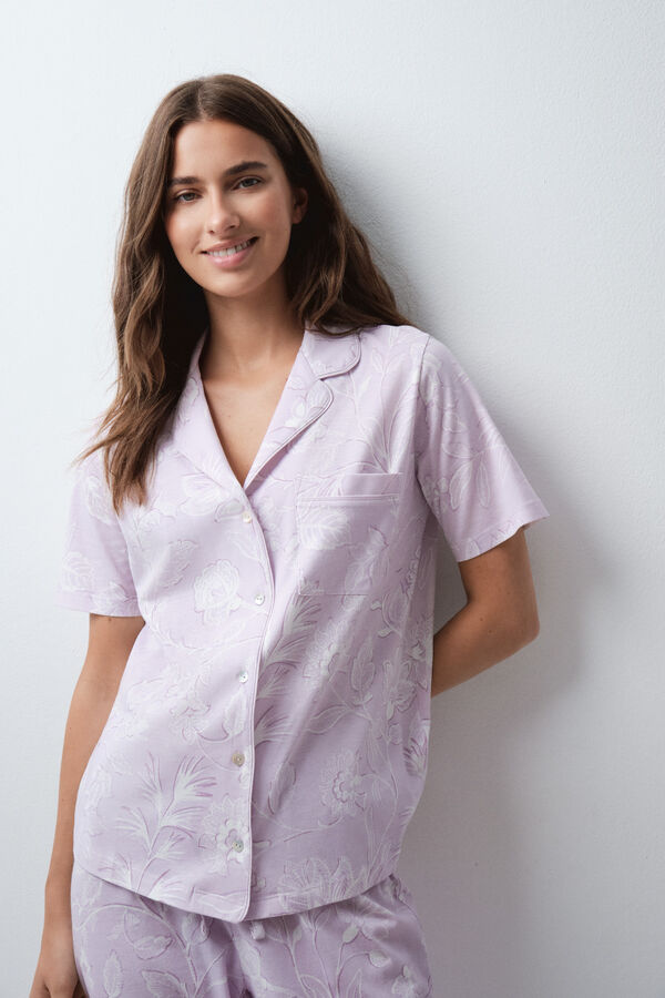 Women'secret Floral classic pyjamas pink