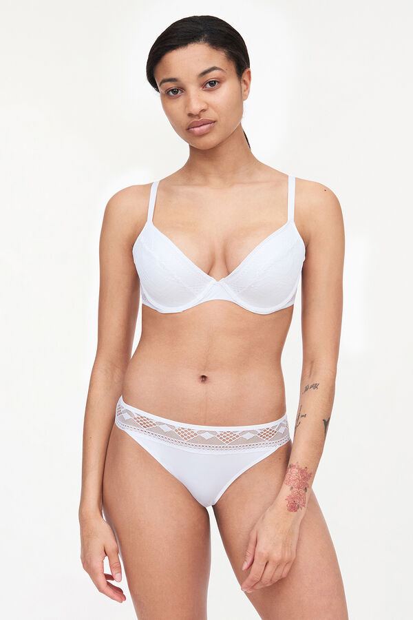 Womensecret Ondine push-up bra with graphic lace   white