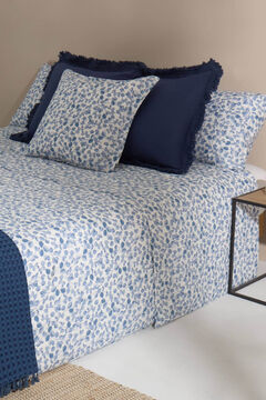 Womensecret Bettlaken Blätter Baumwollperkal. Bett 150-160 cm. Blau