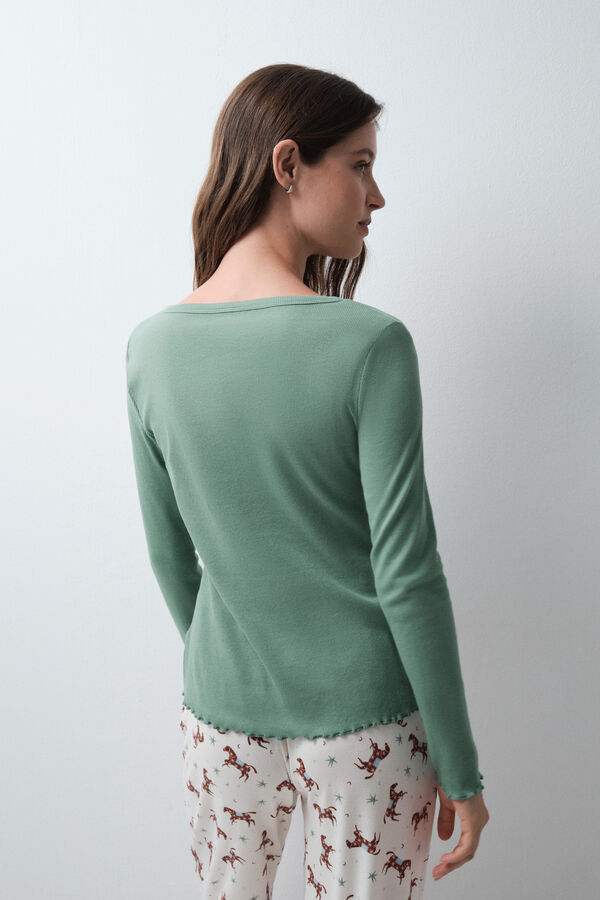 Women'secret Green long sleeve T-shirt green