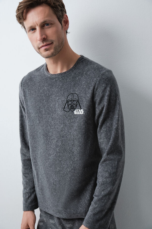 Women'secret Darth Vader men's fleece long pyjamas grey