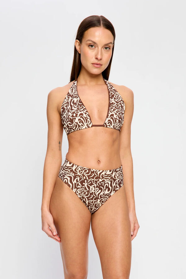 Modibodi Sea Swirl moderate flow high-waisted period bikini bottoms nude