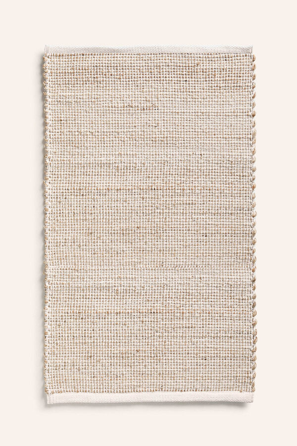 Calma House Alfombra de yute y algod&oacute;n crudo West amarillo