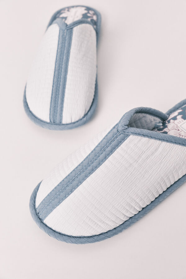 Women'secret Blue printed slippers blue