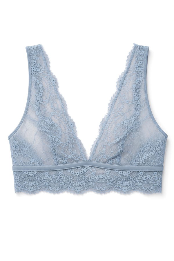 Women'secret Plavi čipkasti halter grudnjak FANTASTIC Plava