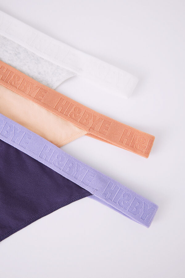 Womensecret Lot 3 tgas coton gris, violet et orange 