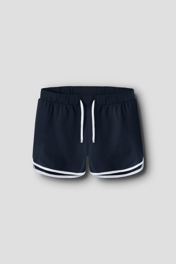 Lmtd Short deportivo cord&oacute;n ajustable ribetes B&W azul
