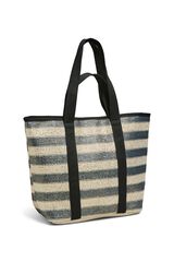 Pieces Shopper aus Papierstroh mit mehreren Griffen Blau