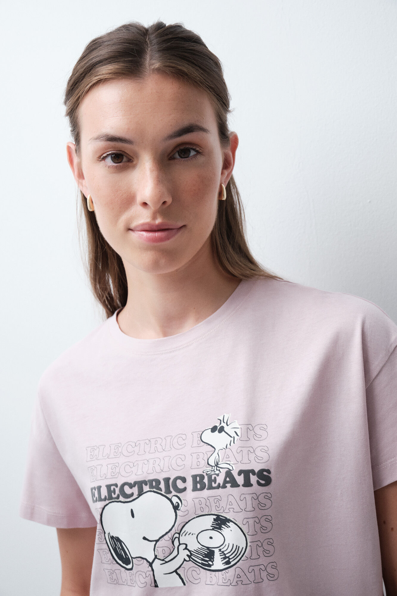Women'secret Pyjama long en coton Snoopy rose