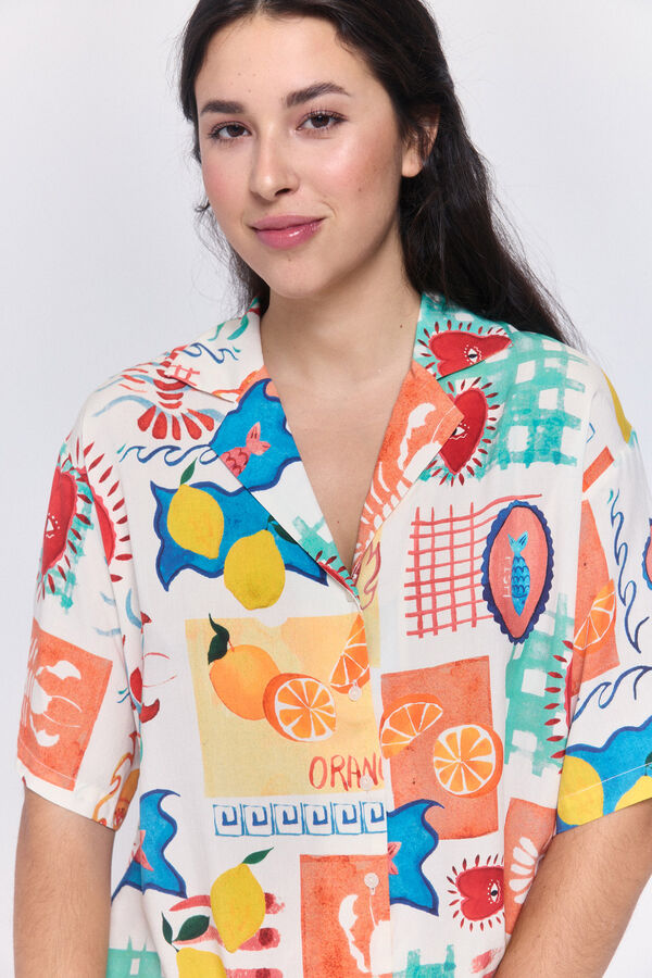 Pieces Chemise fluide en viscose blanc