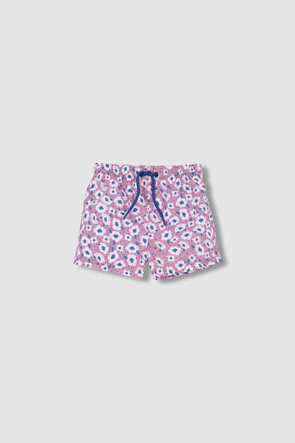 Womensecret Pink large floral print swim shorts rose
