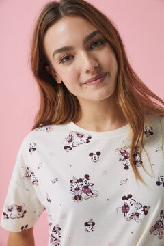 Womensecret Midi-Nachthemd Baumwolle Mickey Mouse Gelb mit Print