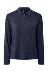 Pieces Jersey punto estilo polo para mujer azul
