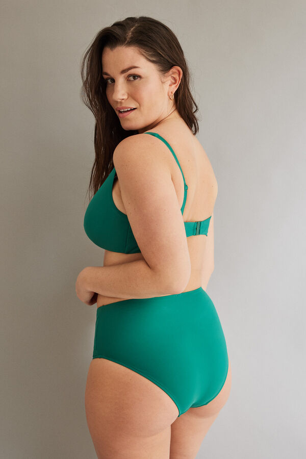 Womensecret Díszgyűrűs, zöld színű halter bikinifelső zöld