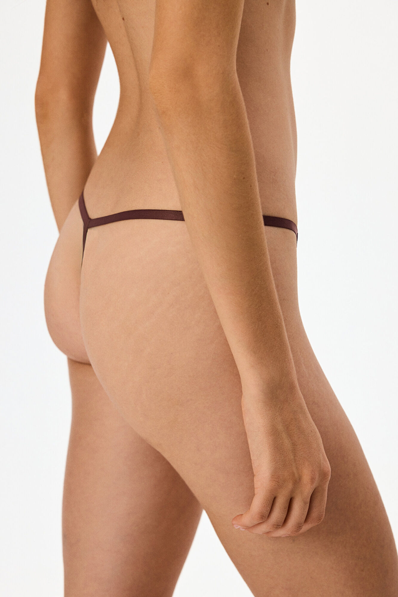 Penti Tanga de renda castanho