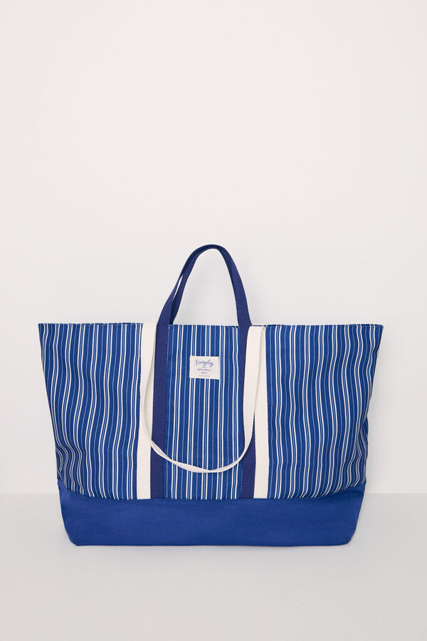 Womensecret Bolsa grande de lona azul marinho azul