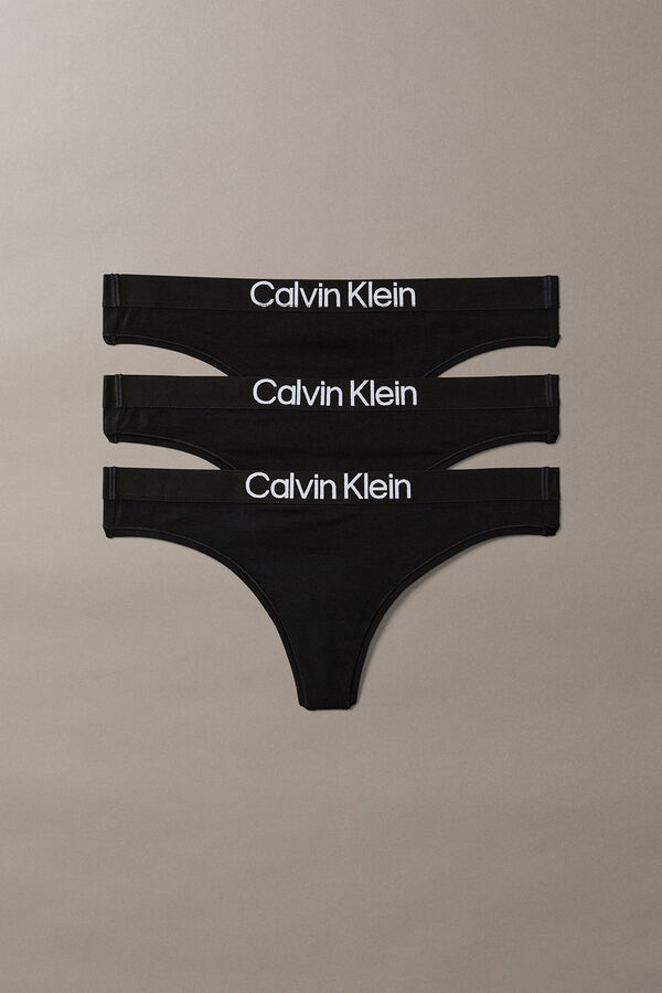 Calvin Klein 3-pack logo thongs black