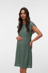 Mamalicious Kurzes Maternity-Kleid mit Lochmuster Gr&uuml;n