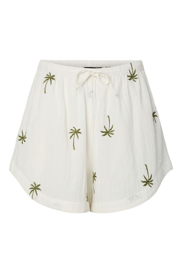 Pieces Shorts aus Bio-Baumwolle bestickt Gr&uuml;n