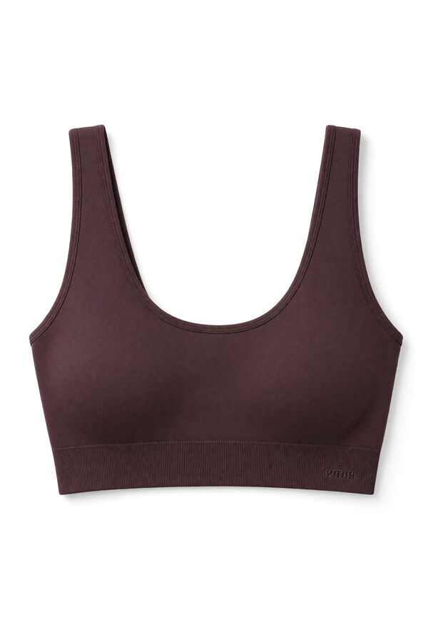 Women'secret Brown microfibre foam top bra nude