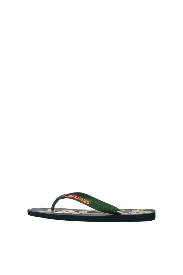 Jack & Jones Tongs &agrave; entre-doigts semelle en caoutchouc bleu