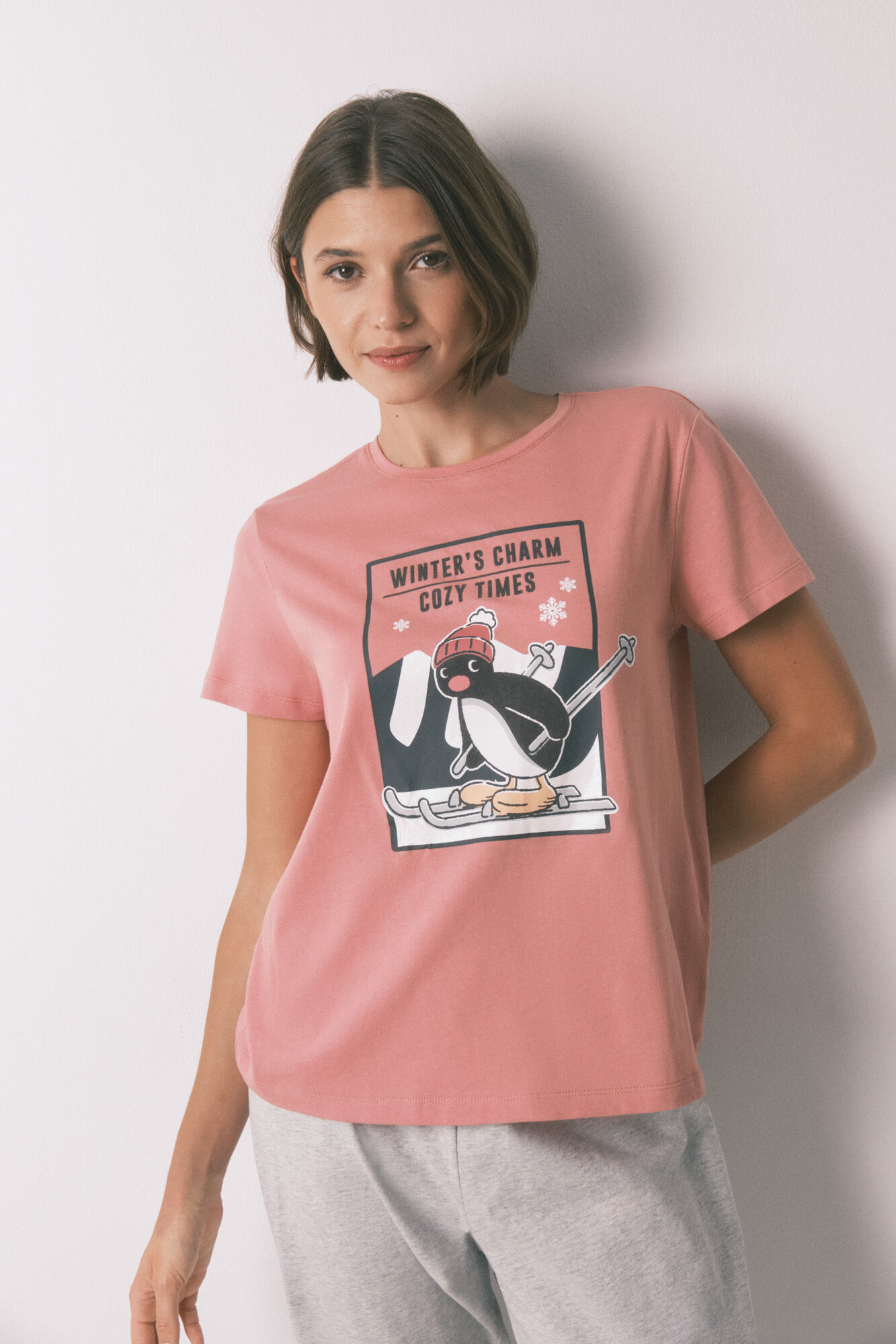 Women'secret Long pyjamas 100% cotton pink Pingu