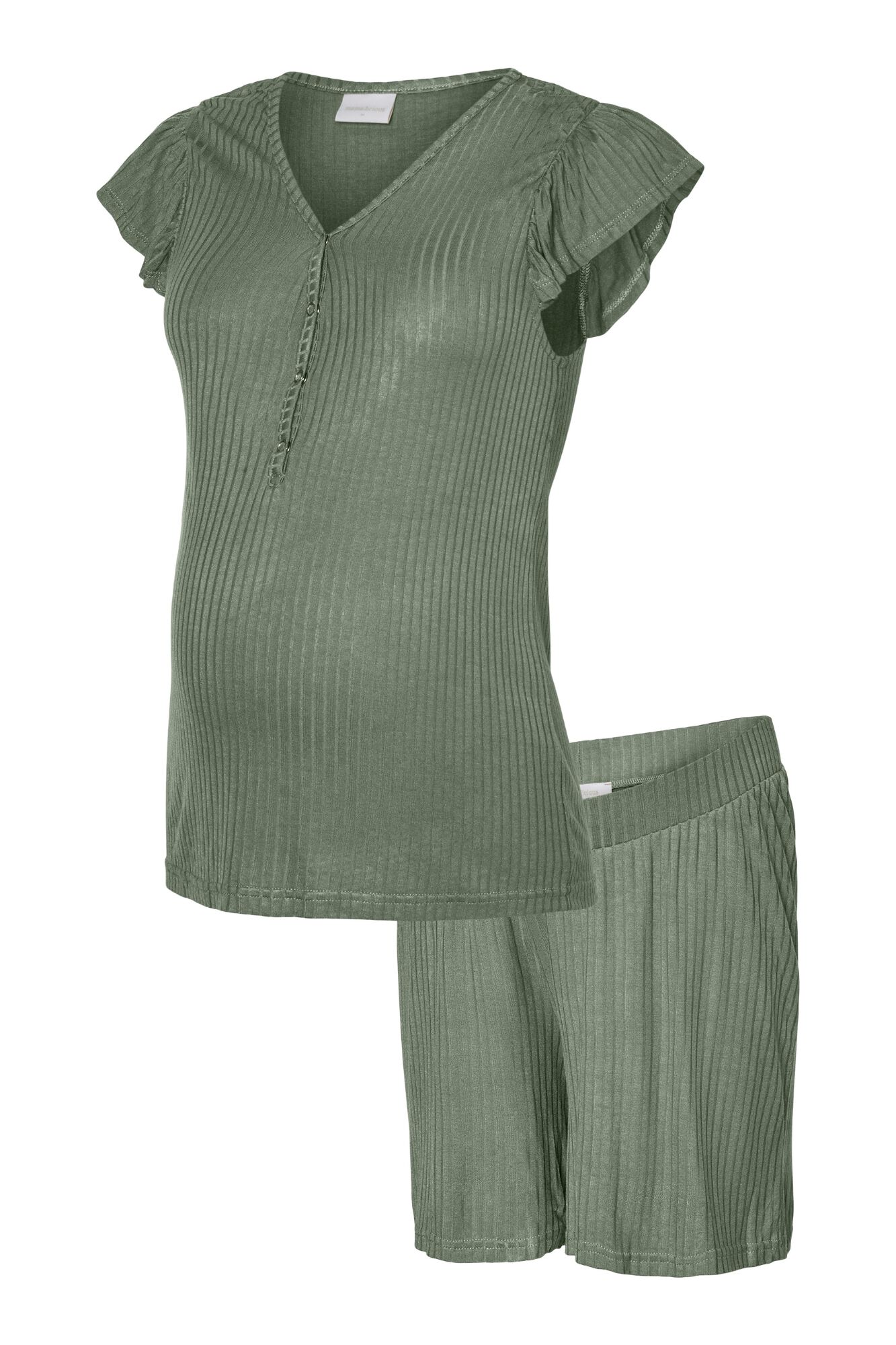 Mamalicious Kurz&auml;rmeliger Pyjama Maternity und Stillzeit