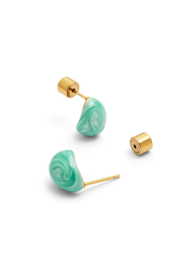 Singularu Pendientes Gota Enamel Alea Acero Ba&ntilde;o Oro amarillo