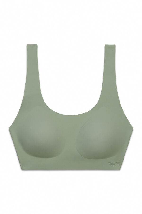 Women'secret Top liso clean cut em microfibra caqui bege