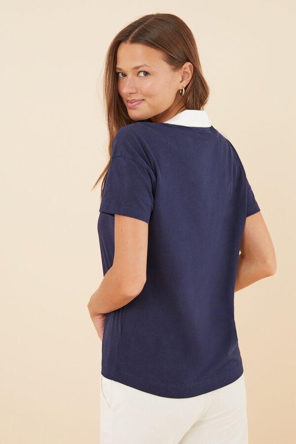 Womensecret Kurzärmeliges Poloshirt 100 % Baumwolle Harry Potter Marineblau Blau