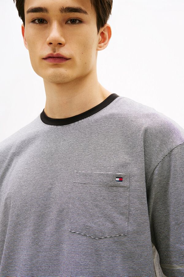 Tommy Hilfiger Conjunto pijama corto estampado a rayas gris