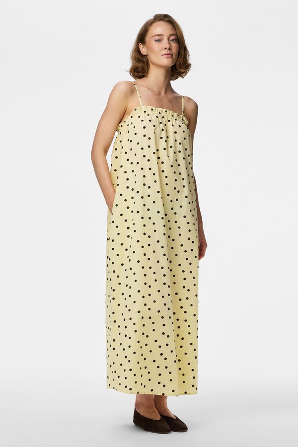 Pieces Midi-Kleid mit Punkten mit Print