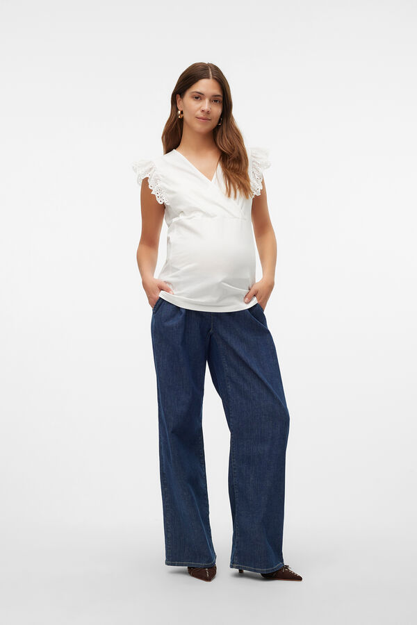 Mamalicious Top escote cruzado maternity y lactancia blanco