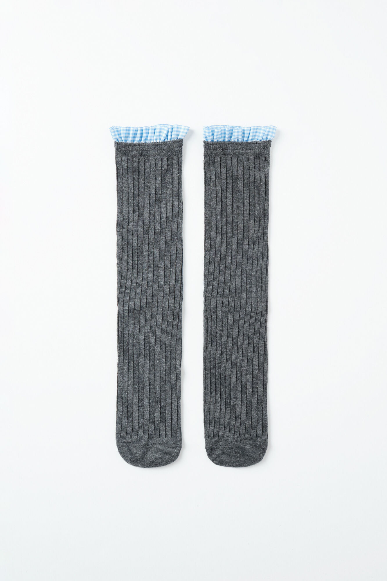Women'secret Grey gingham ribbed long socks