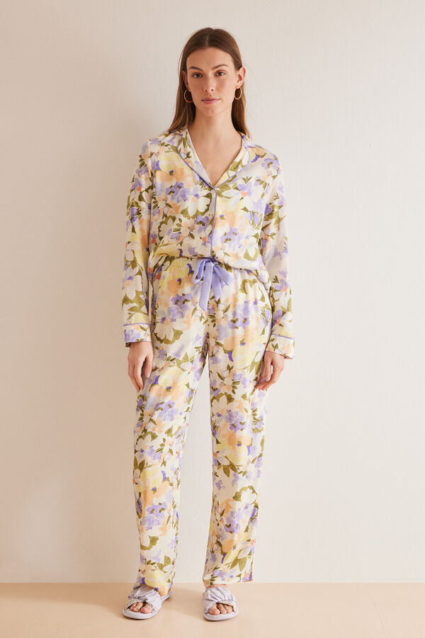 Womensecret Pijama camiseiro flores estampado