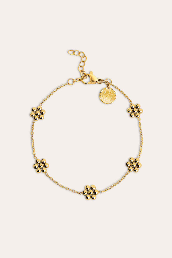 Womensecret Tiny Daisy gold-plated steel bracelet Žuta